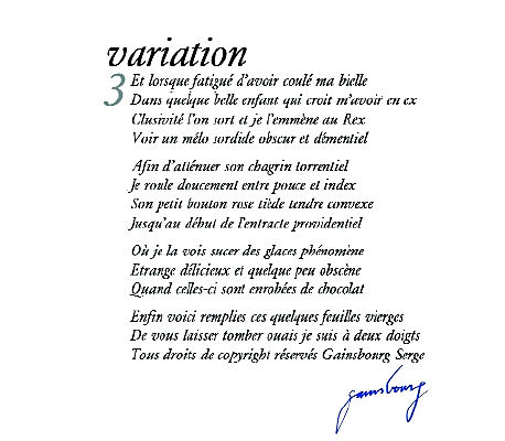 Gainsbourg Poesie